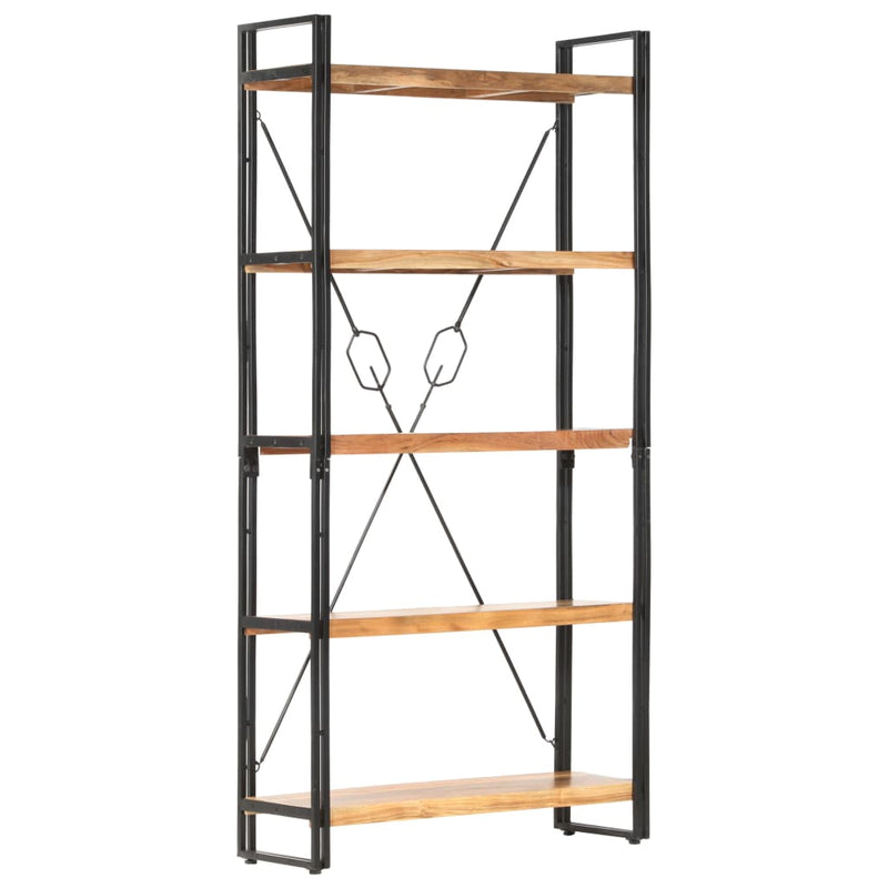 vidaXL 5-Tier Bookcase 90x30x180 cm Solid Acacia Wood