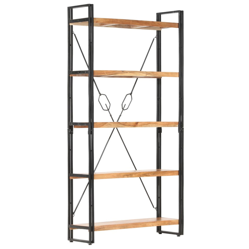 vidaXL 5-Tier Bookcase 90x30x180 cm Solid Acacia Wood