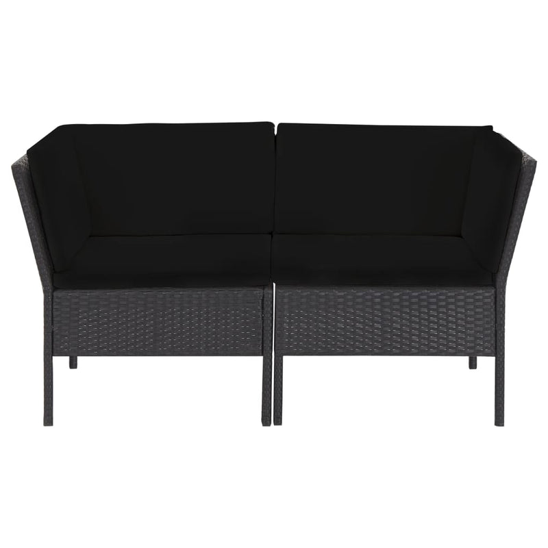 vidaXL 6 Piece Garden Lounge Set with Cushions Poly Rattan Black