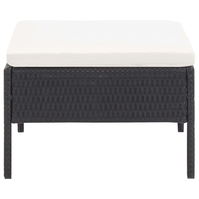 vidaXL 3 Piece Garden Lounge Set with Cushions Poly Rattan Black