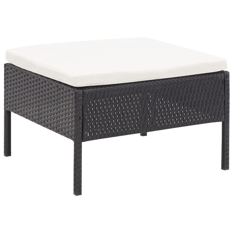 vidaXL 3 Piece Garden Lounge Set with Cushions Poly Rattan Black