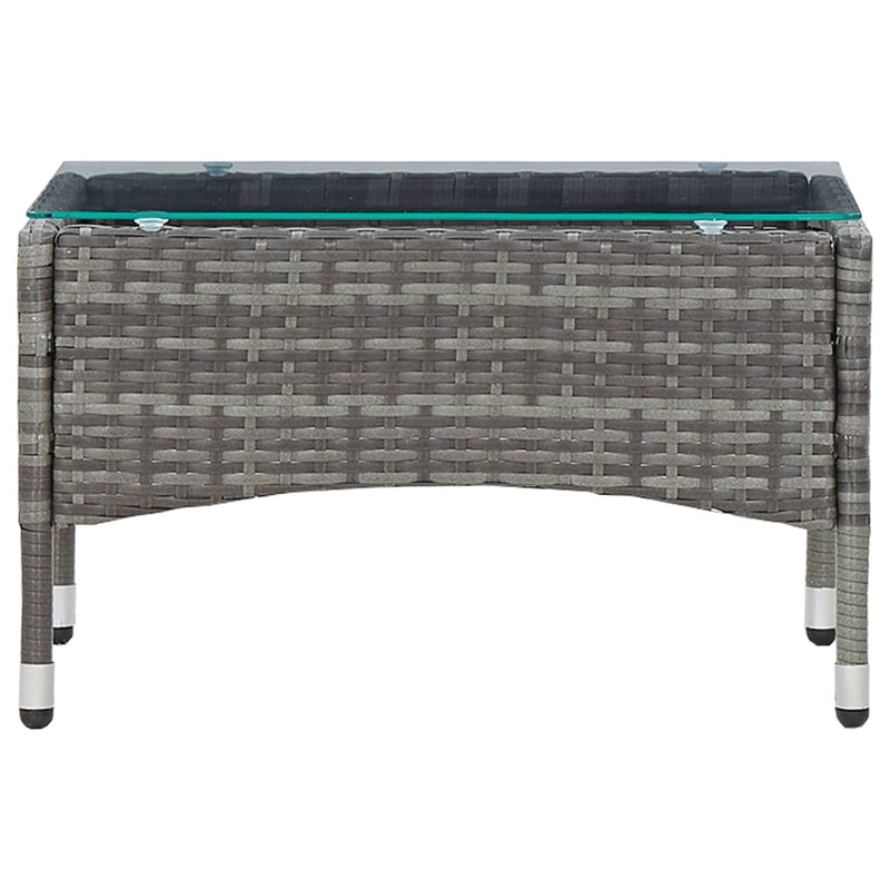 vidaXL 4 Piece Garden Lounge Set with Cushions Poly Rattan Grey