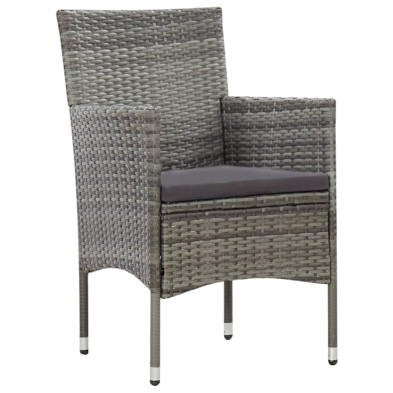 vidaXL 4 Piece Garden Lounge Set with Cushions Poly Rattan Grey