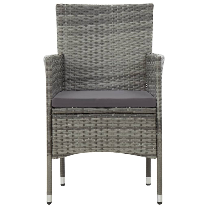 vidaXL 4 Piece Garden Lounge Set with Cushions Poly Rattan Grey