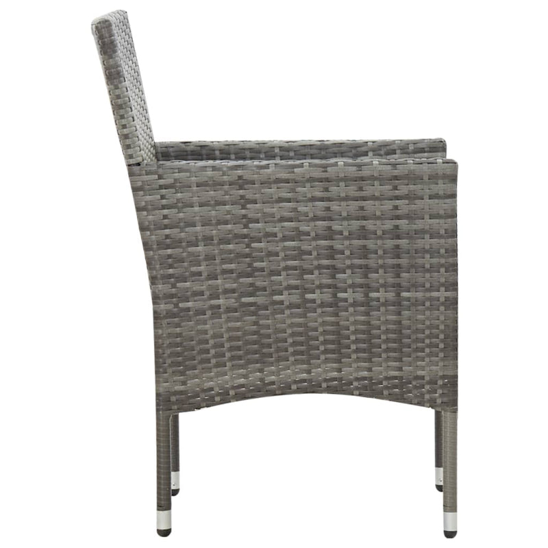 vidaXL 4 Piece Garden Lounge Set with Cushions Poly Rattan Grey