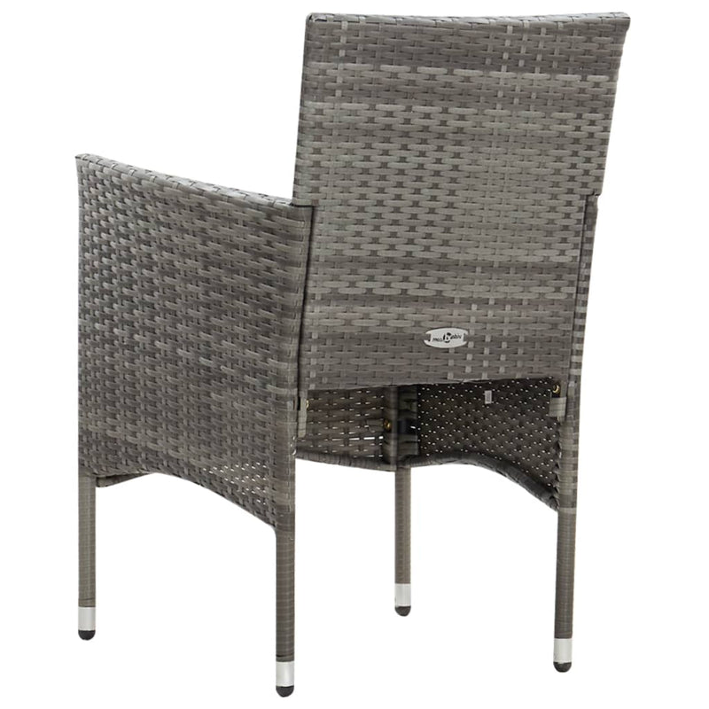 vidaXL 4 Piece Garden Lounge Set with Cushions Poly Rattan Grey