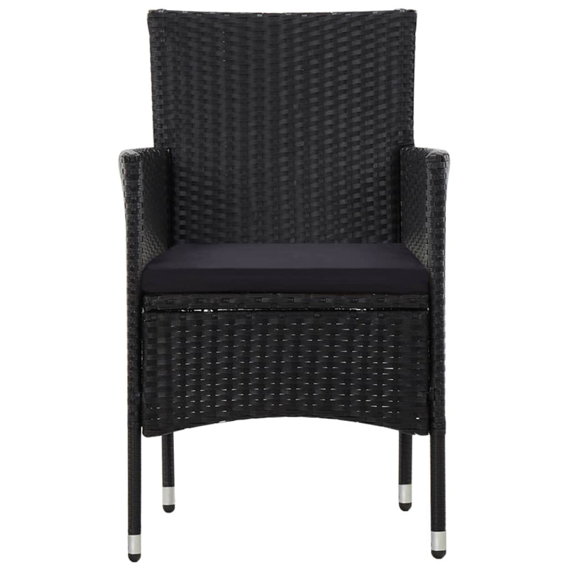 vidaXL 4 Piece Garden Lounge Set with Cushions Poly Rattan Black