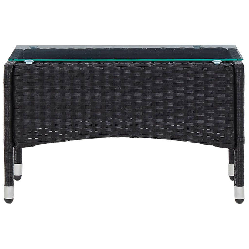 vidaXL 4 Piece Garden Lounge Set with Cushions Poly Rattan Black