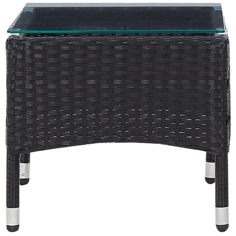 vidaXL 4 Piece Garden Lounge Set with Cushions Poly Rattan Black