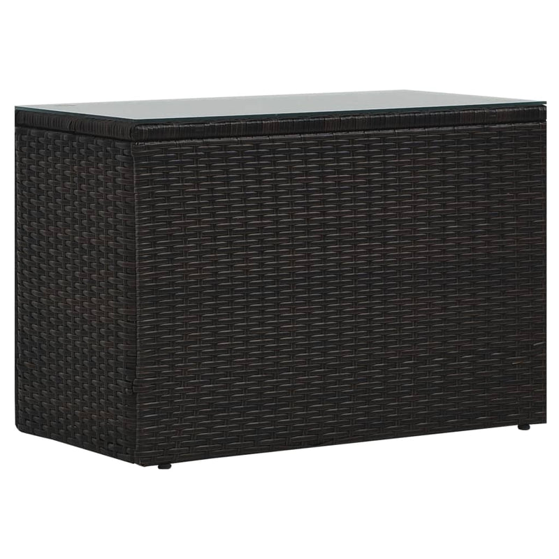 vidaXL 5 Piece Garden Lounge Set with Cushions Poly Rattan Brown