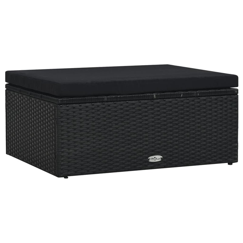 vidaXL 5 Piece Garden Lounge Set with Cushions Poly Rattan Black