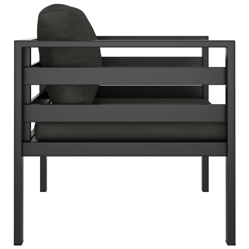 vidaXL Single Sofa with Cushions Aluminium Anthracite