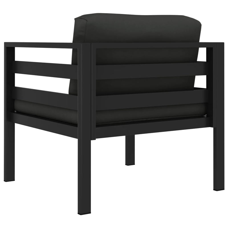 vidaXL Single Sofa with Cushions Aluminium Anthracite