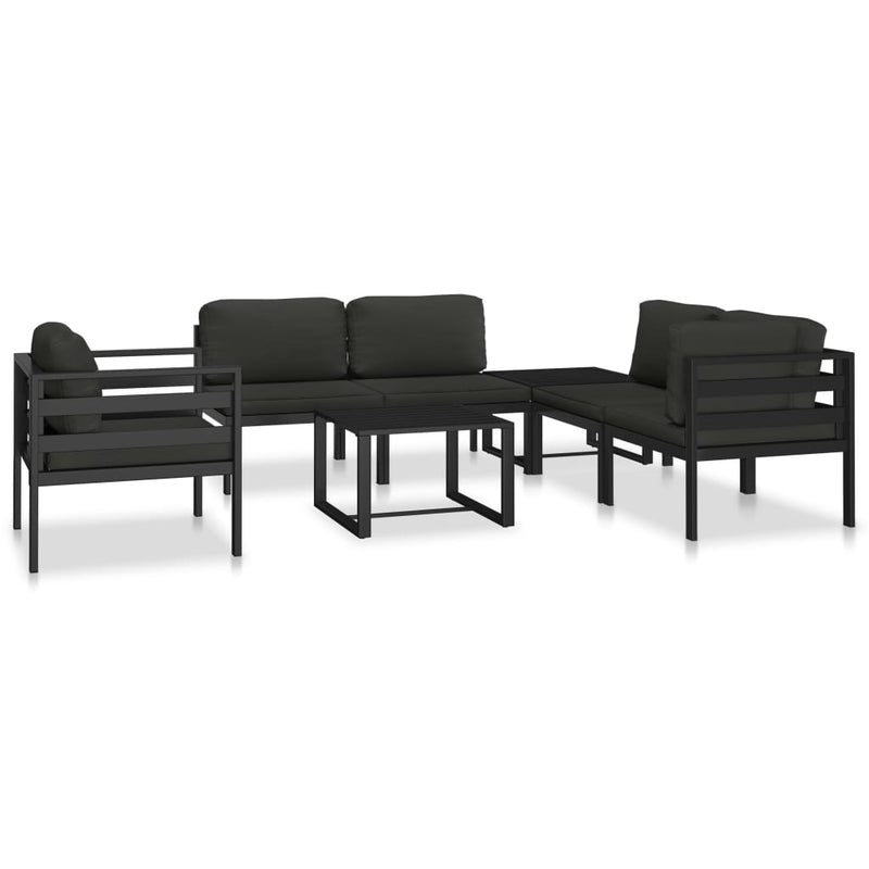 vidaXL Single Sofa with Cushions Aluminium Anthracite