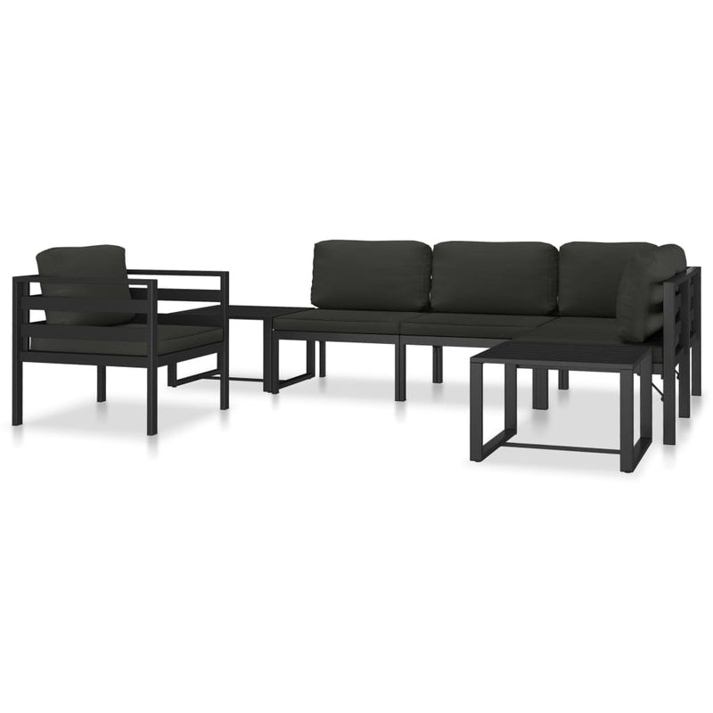 vidaXL Single Sofa with Cushions Aluminium Anthracite