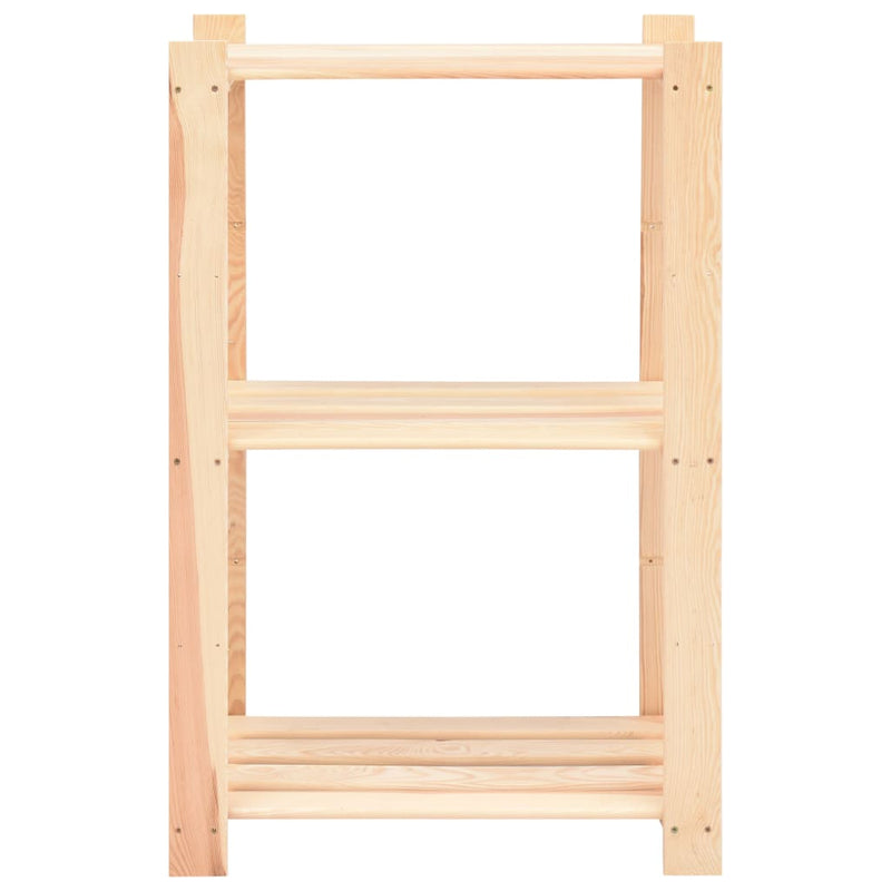 vidaXL 3-Tier Storage Racks 2 pcs 60x38x90 cm Solid Wood Pine 150 kg