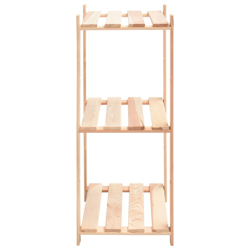 vidaXL 3-Tier Storage Racks 2 pcs 60x38x90 cm Solid Wood Pine 150 kg