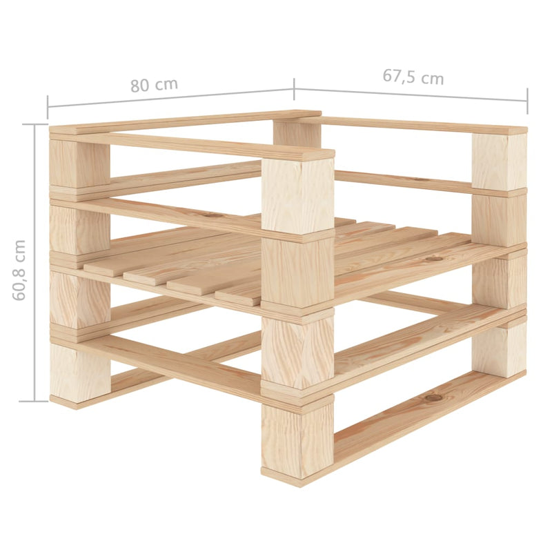 vidaXL Garden Pallet Armchair Wood