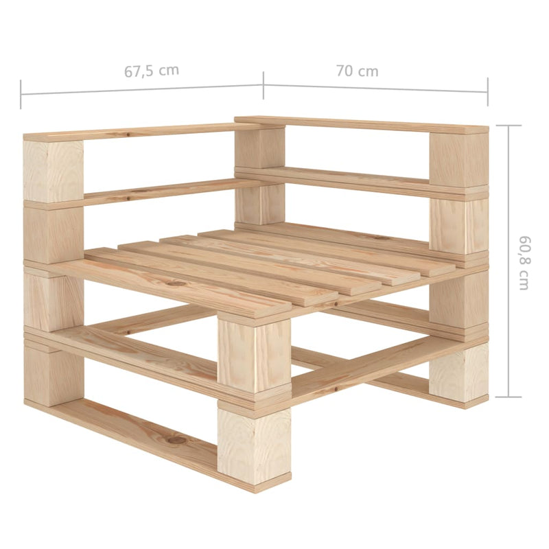 vidaXL Garden Pallet Corner Sofa Wood