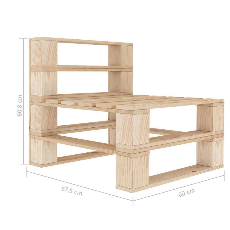 vidaXL Garden Pallet Middle Sofa Wood