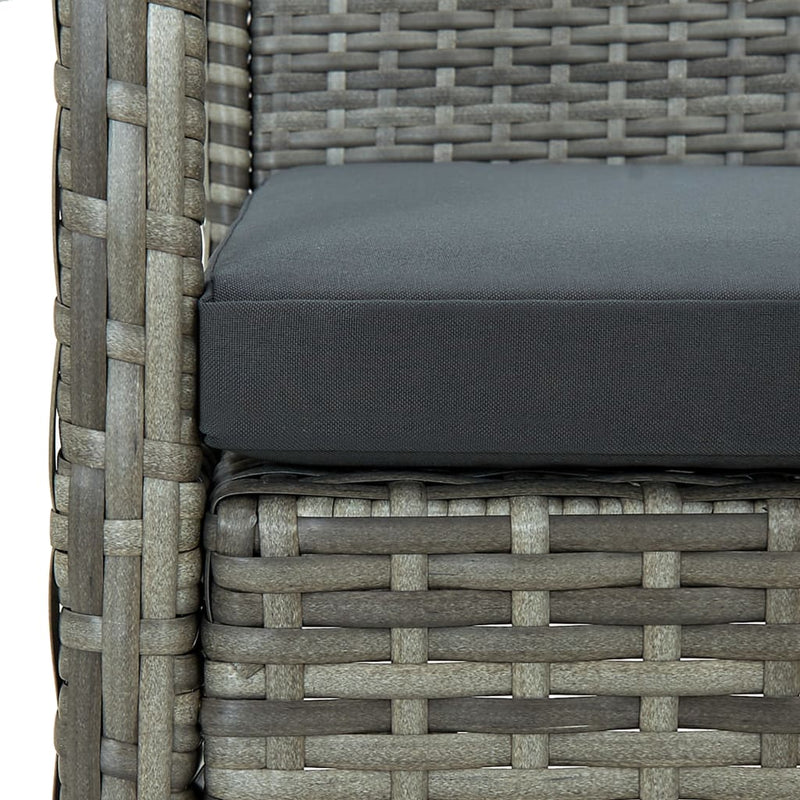 vidaXL Garden Chair with Cushion Poly Rattan Grey