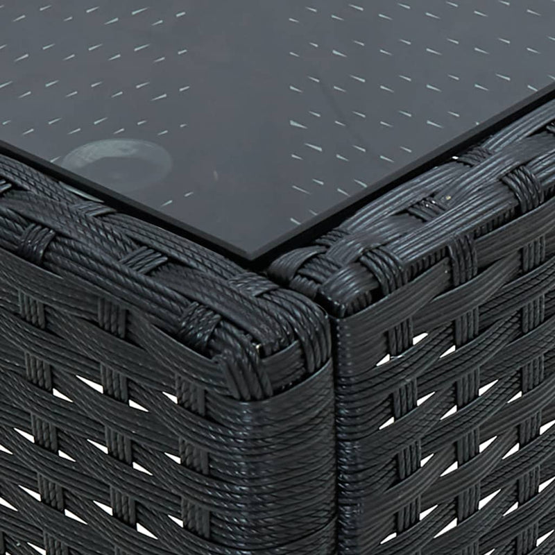 vidaXL Garden Table Black 40x40x45 cm Poly Rattan
