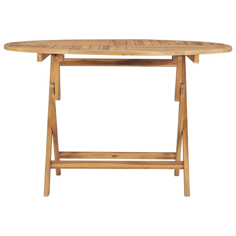 vidaXL Folding Garden Table Diameter 120 cm Solid Teak Wood