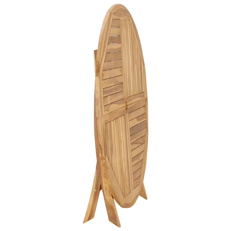 vidaXL Folding Garden Table Diameter 120 cm Solid Teak Wood