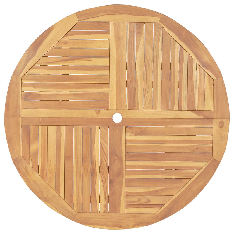 vidaXL Folding Garden Table Diameter 120 cm Solid Teak Wood