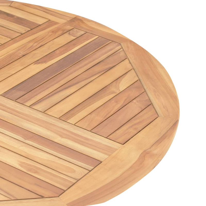 vidaXL Folding Garden Table Diameter 120 cm Solid Teak Wood