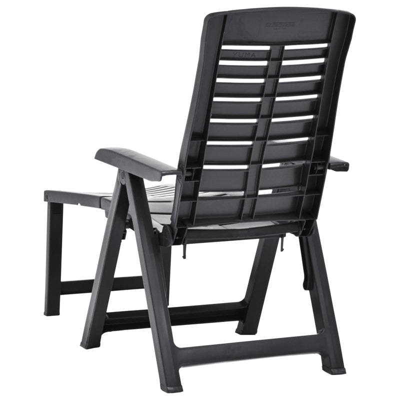 vidaXL Folding Sun Lounger Plastic Anthracite