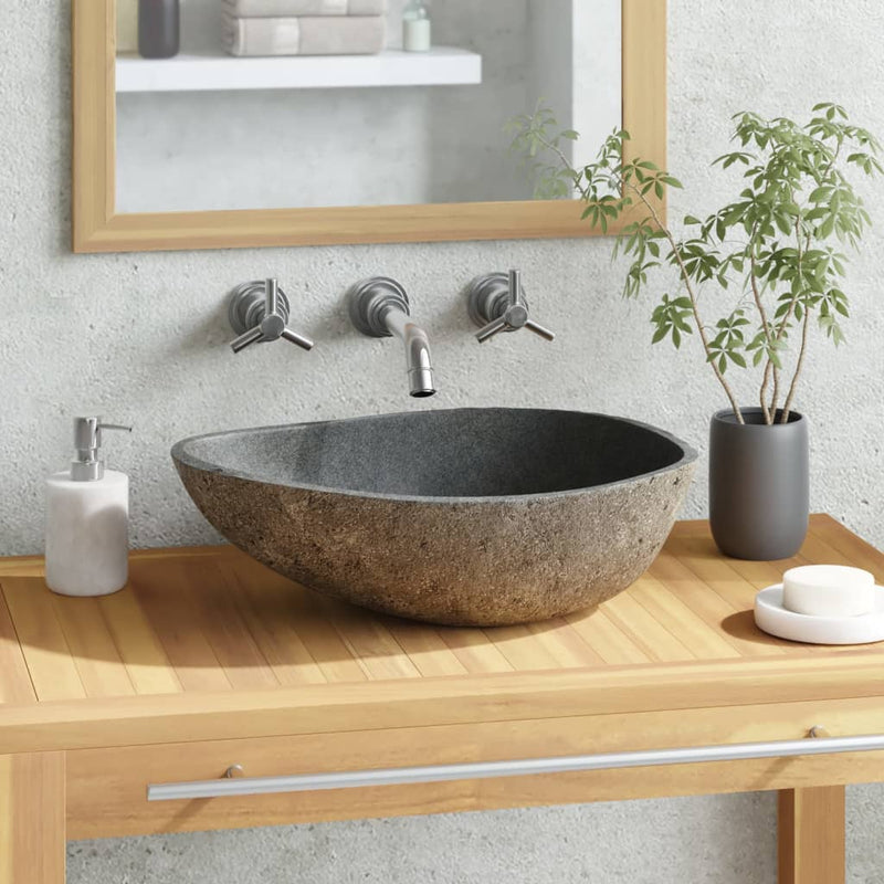 vidaXL Basin River Stone Oval (36-46)x(29-36) cm