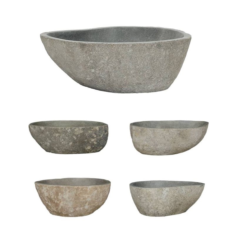 vidaXL Basin River Stone Oval (36-46)x(29-36) cm