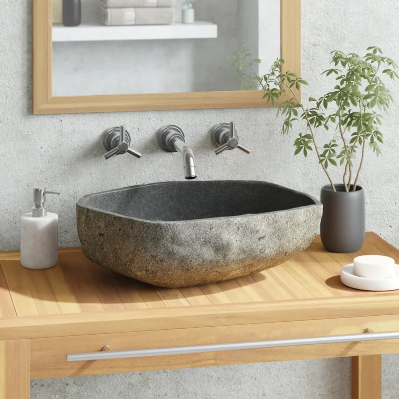 vidaXL Basin River Stone Oval (45-53)x(34-41) cm