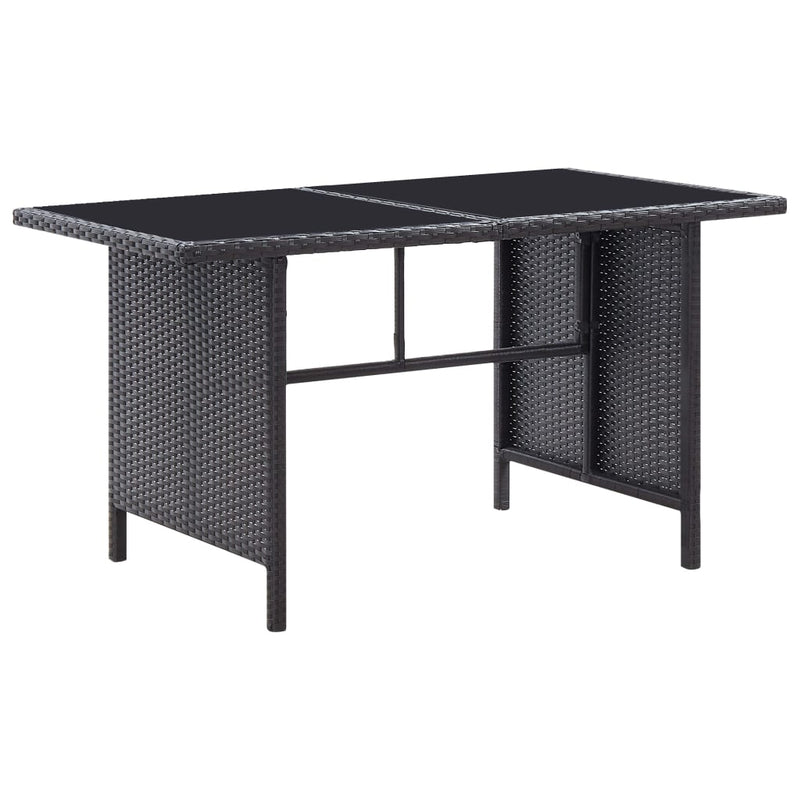 vidaXL 6 Piece Garden Lounge Set with Cushions Poly Rattan Black