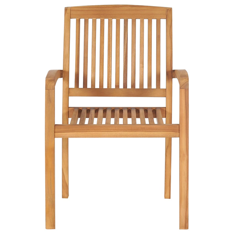 vidaXL Stacking Garden Dining Chairs 2 pcs Solid Teak Wood