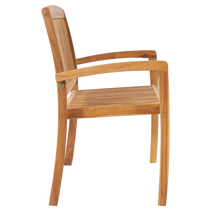 vidaXL 2-Seater Stacking Garden Bench 128.5 cm Solid Teak Wood