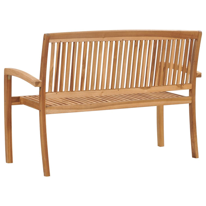 vidaXL 2-Seater Stacking Garden Bench 128.5 cm Solid Teak Wood