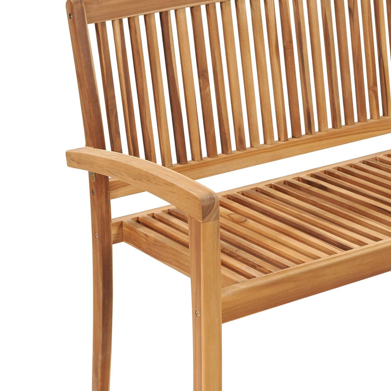 vidaXL 2-Seater Stacking Garden Bench 128.5 cm Solid Teak Wood