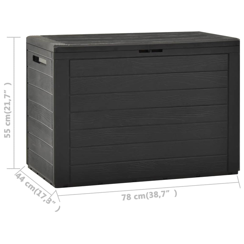 vidaXL Garden Storage Box Anthracite 78x44x55 cm