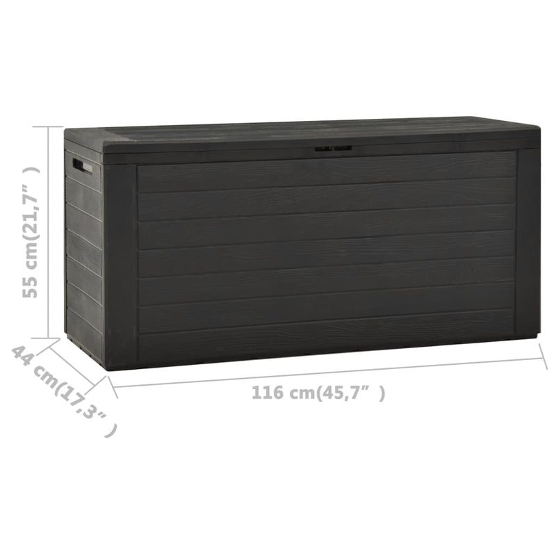 vidaXL Garden Storage Box Anthracite 116x44x55 cm