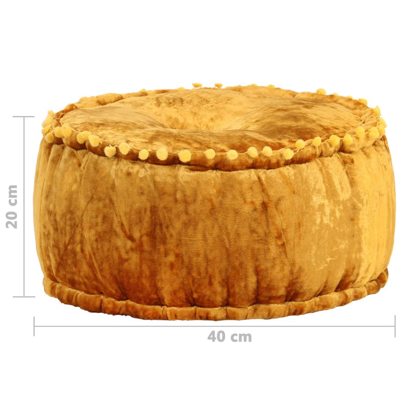 vidaXL Round Pouffe Velvet 40x20 cm Mustard