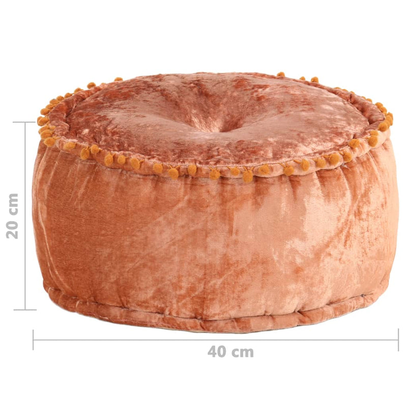 vidaXL Round Pouffe Velvet 40x20 cm Rust