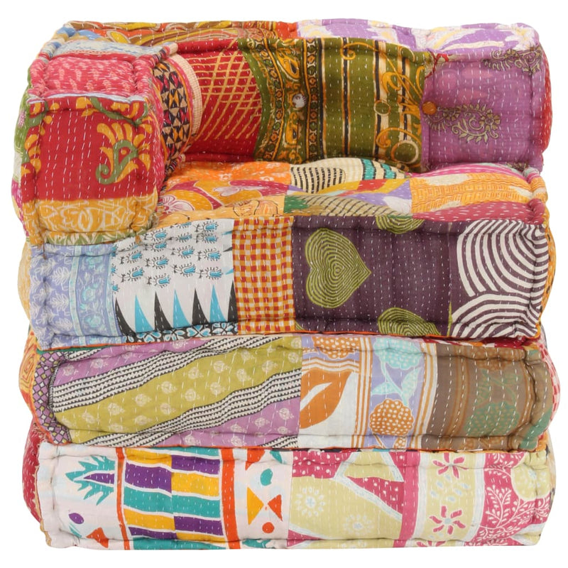 vidaXL Modular Pouffe Patchwork Fabric