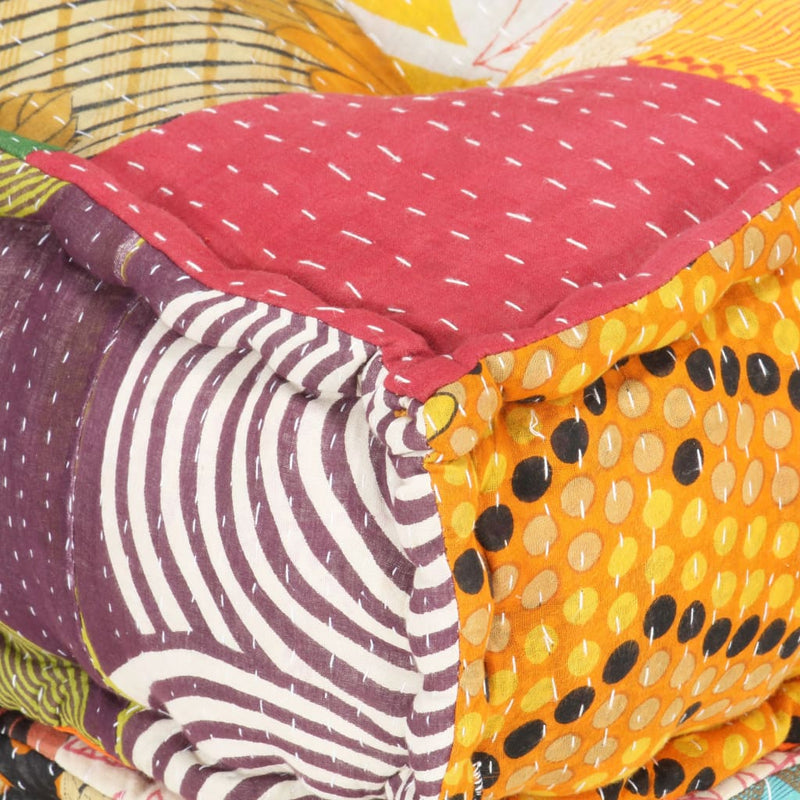 vidaXL Modular Pouffe Patchwork Fabric