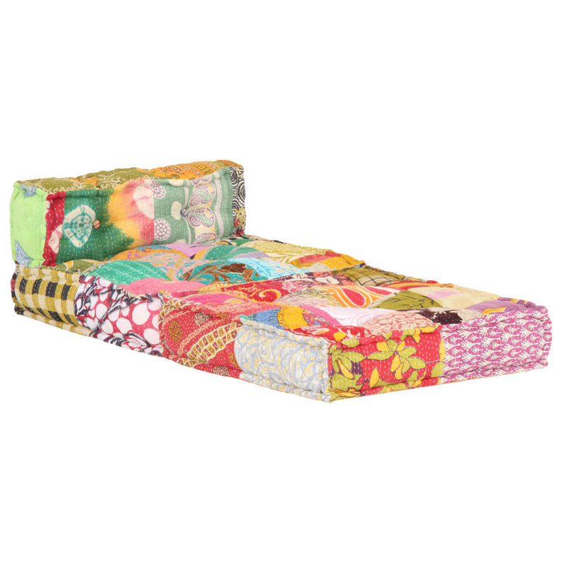vidaXL Modular Pouffe Patchwork Fabric
