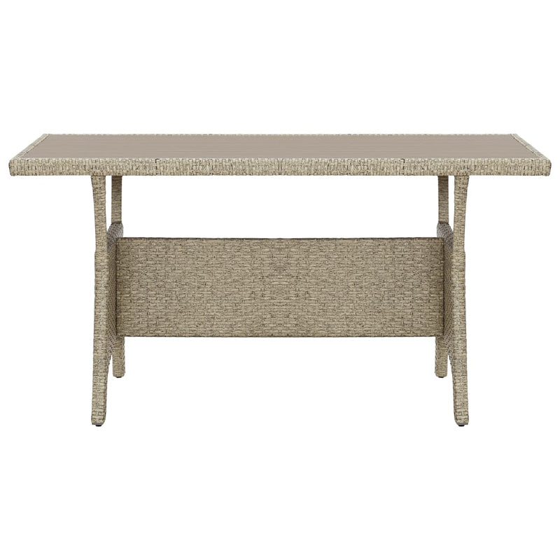 vidaXL Garden Table Grey 130x70x66 cm Poly Rattan