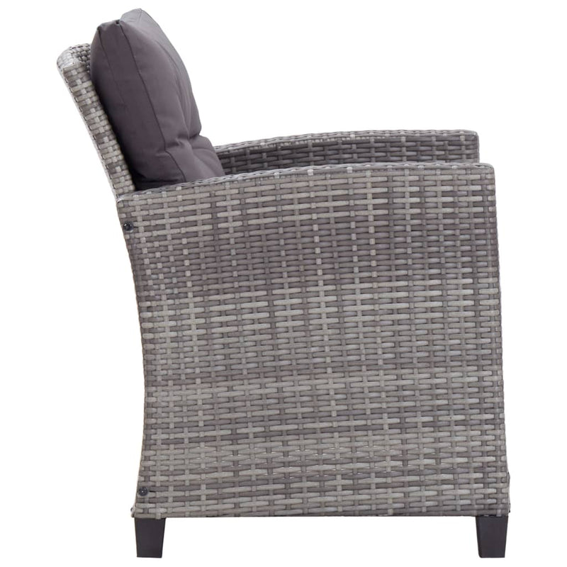 vidaXL 6 Piece Garden Sofa Set with Cushions Poly Rattan Dark Grey