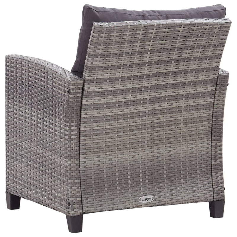 vidaXL 6 Piece Garden Sofa Set with Cushions Poly Rattan Dark Grey