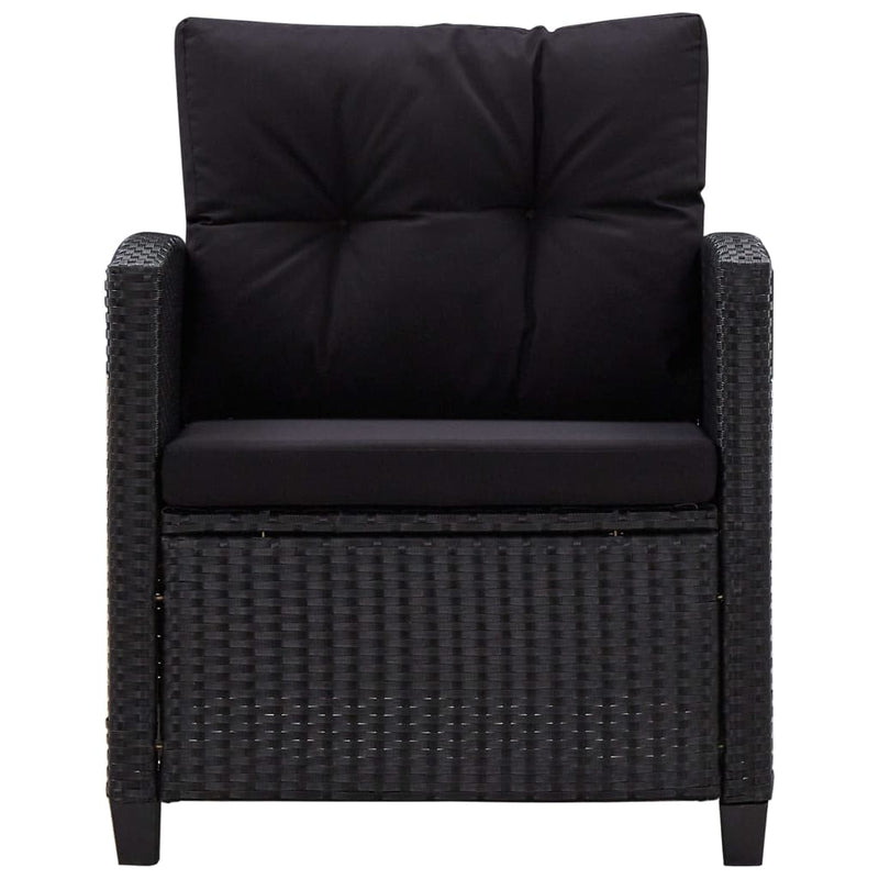 vidaXL 6 Piece Garden Sofa Set with Cushions Poly Rattan Black